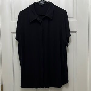 Universal Standard Collared Black Short Sleeve Button Down Top - Size 18 20